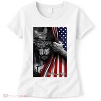 Faith Over Fear God Jesus Christian Flag Women's T-Shirt thumb 0