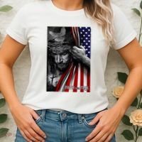 Faith Over Fear God Jesus Christian Flag Women's T-Shirt thumb 2