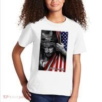 Faith Over Fear God Jesus Christian Flag Kids T-Shirt thumb 2