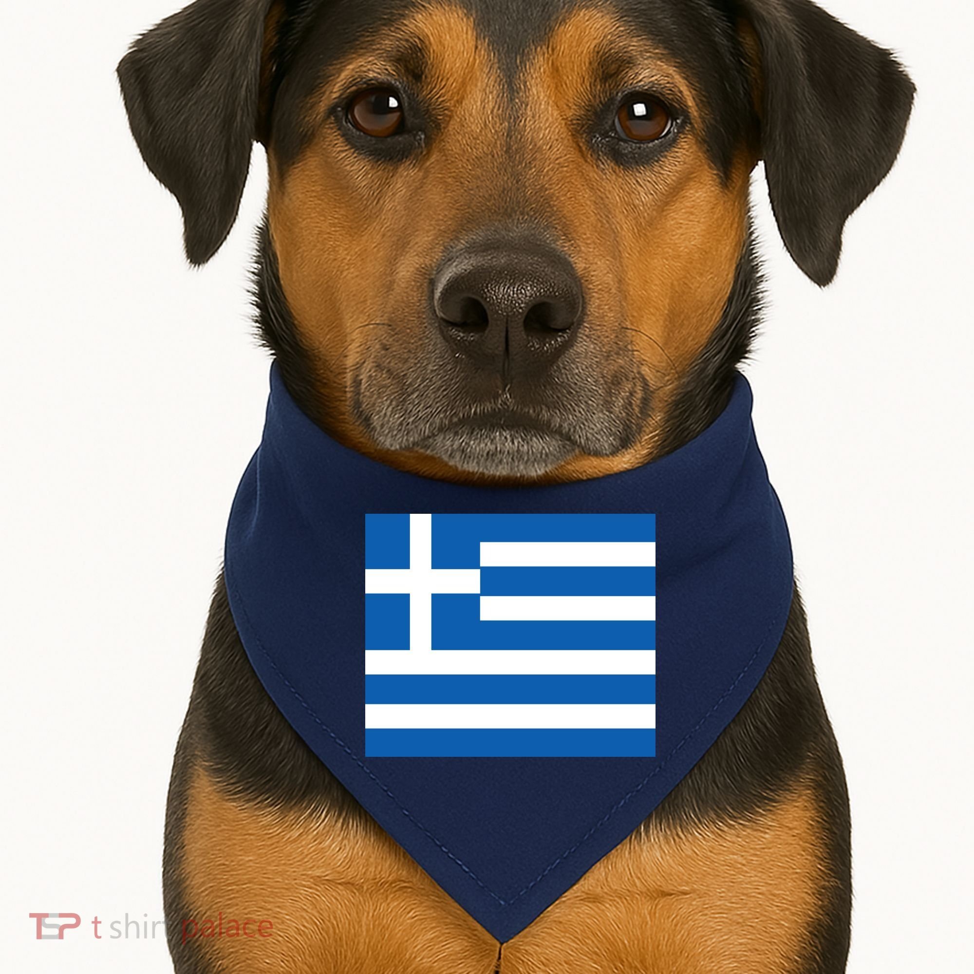 Flag of Greece USA-Made Doggie Bandana