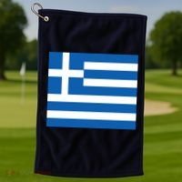Flag of Greece Golf Towel thumb 1
