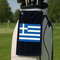 Flag of Greece Golf Towel thumb 2