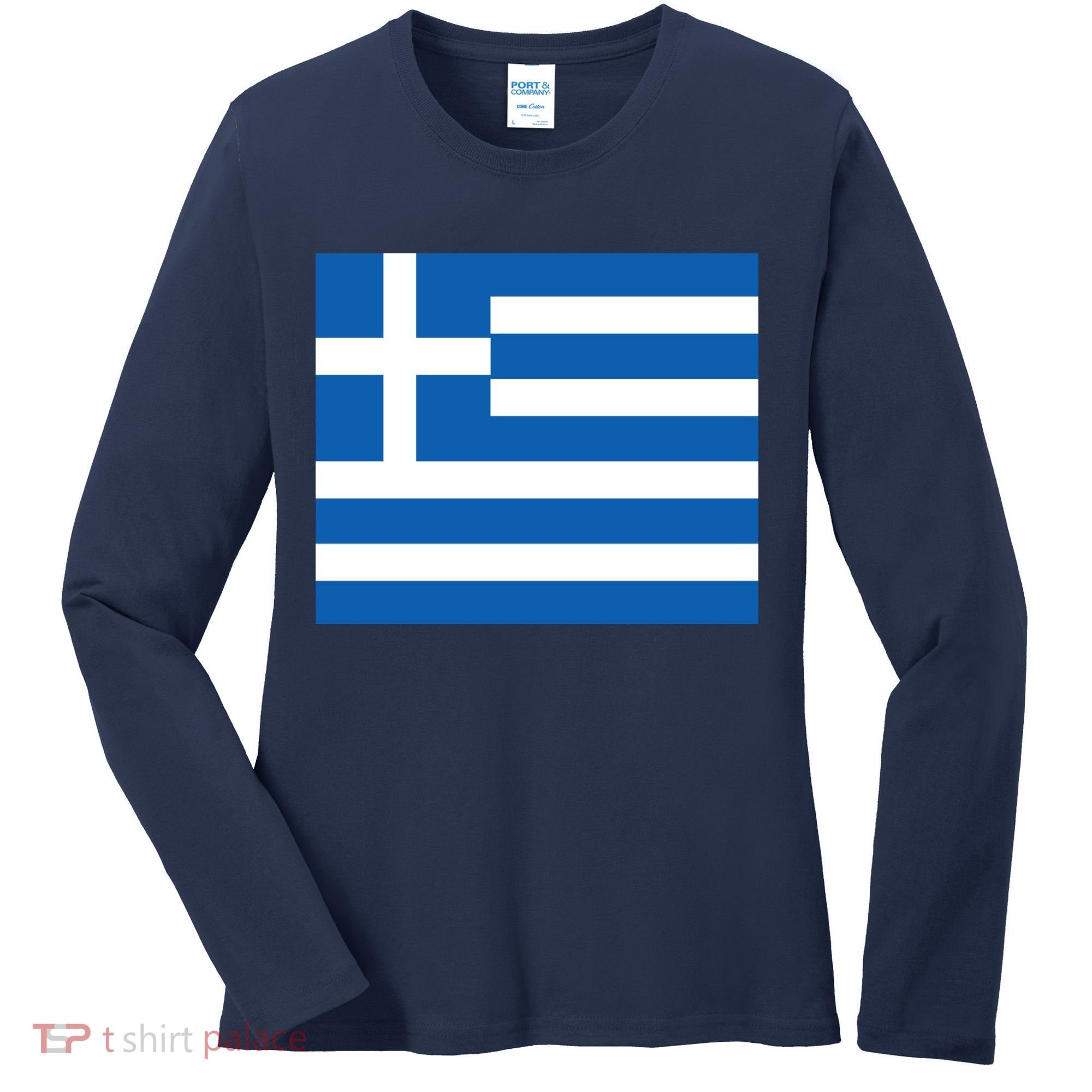 Flag of Greece Women's Long Sleeve Shirt