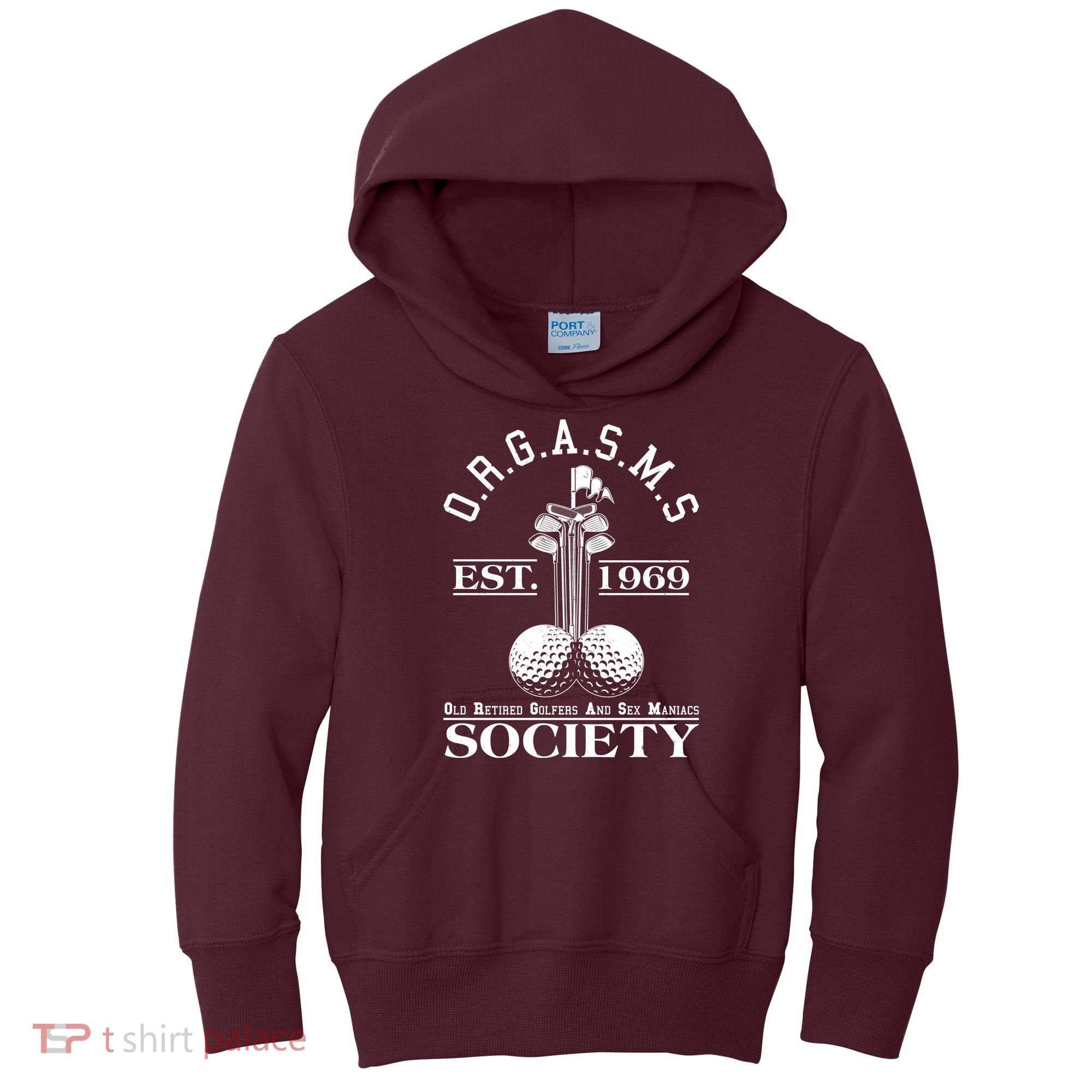 Funny ORGASMS Golf Society Est 1969 Kids Hoodie