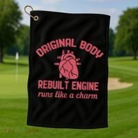 Funny Open Heart Bypass Surgery Recovery Get Well Gift Golf Towel thumb 1