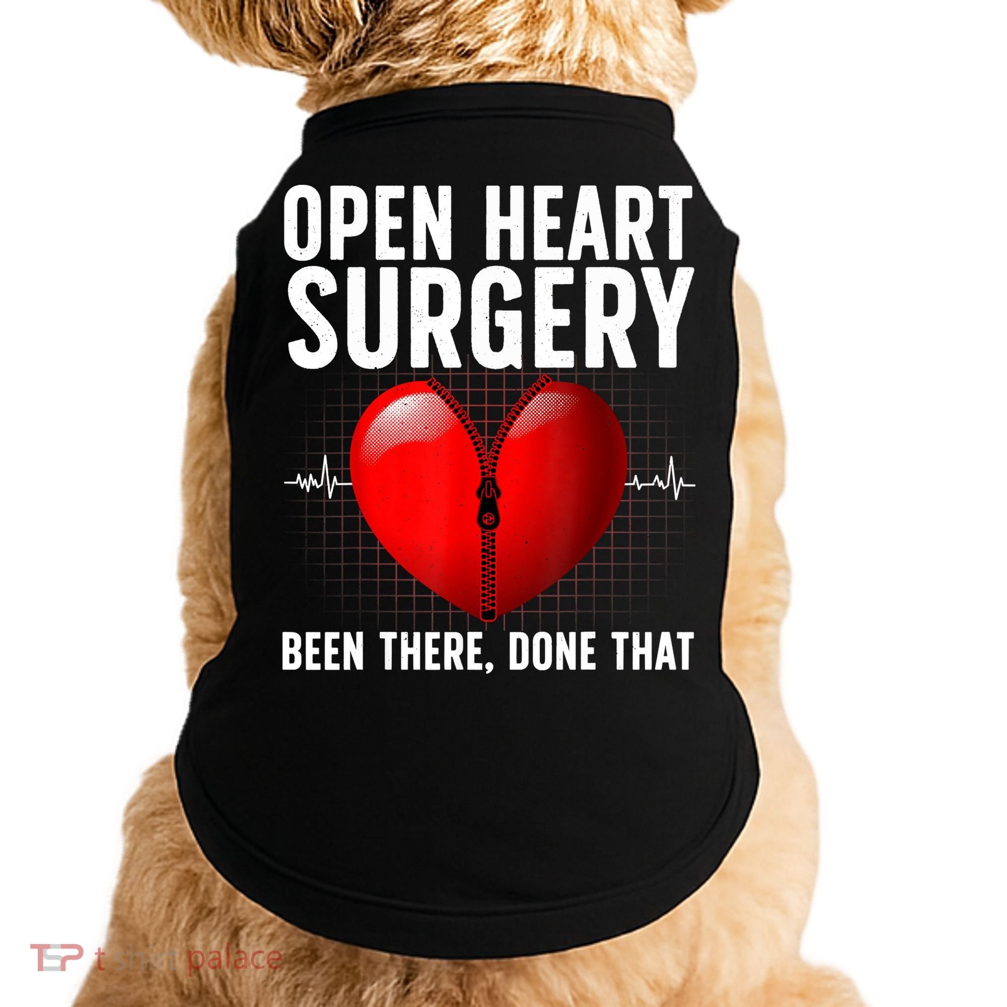 Funny Open Heart Surgery Art For Men Women CHD Surgery Lover Doggie Tank