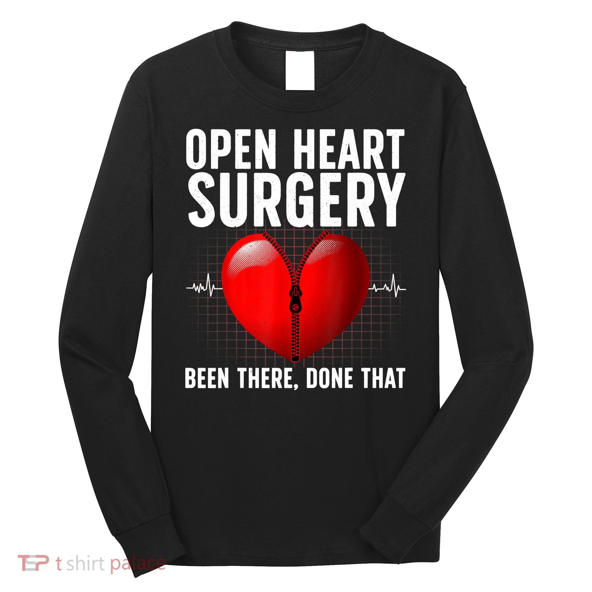 Funny Open Heart Surgery Art For Men Women CHD Surgery Lover Long Sleeve Shirt
