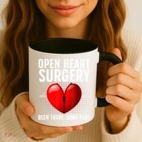 Funny Open Heart Surgery Art For Men Women CHD Surgery Lover Coffee Mug thumb 3