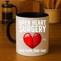 Funny Open Heart Surgery Art For Men Women CHD Surgery Lover Coffee Mug thumb 4