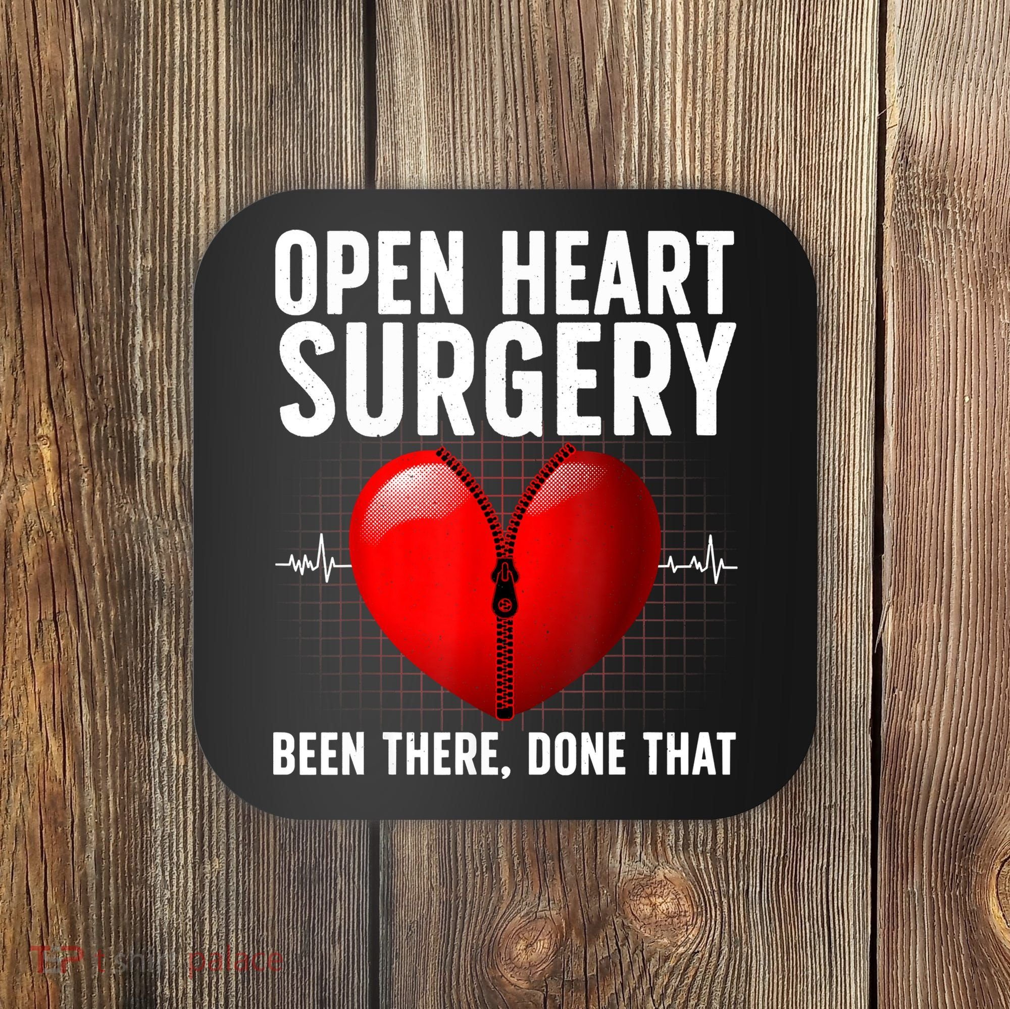 Funny Open Heart Surgery Art For Men Women CHD Surgery Lover Coaster