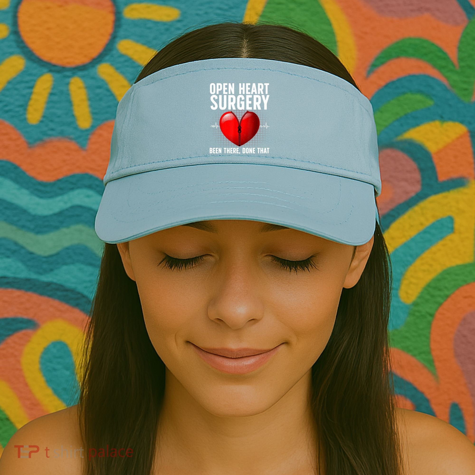 Funny Open Heart Surgery Art For Men Women CHD Surgery Lover Visor