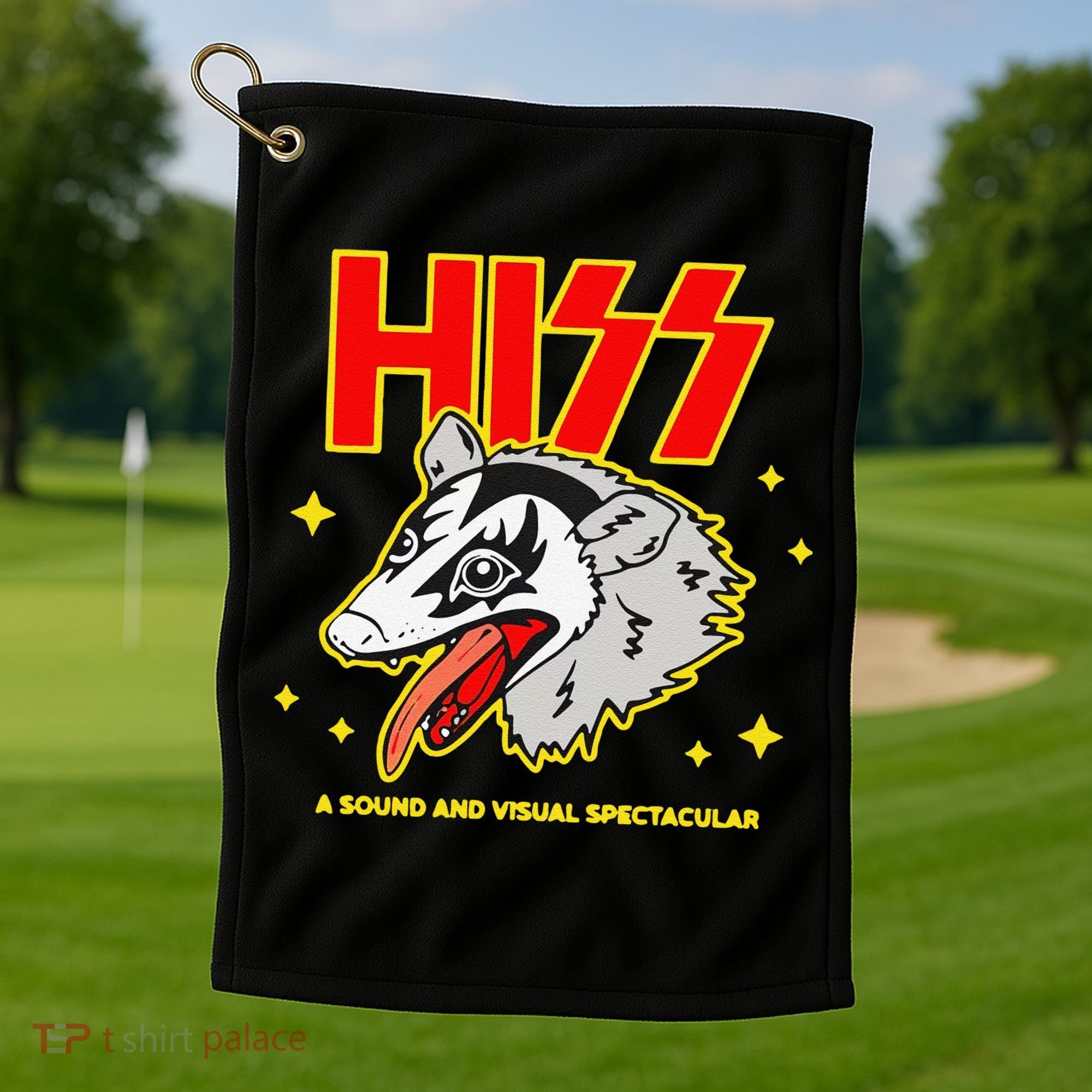 Funny Opossum Hiss A Sound And Visual Spectacular Gift Golf Towel