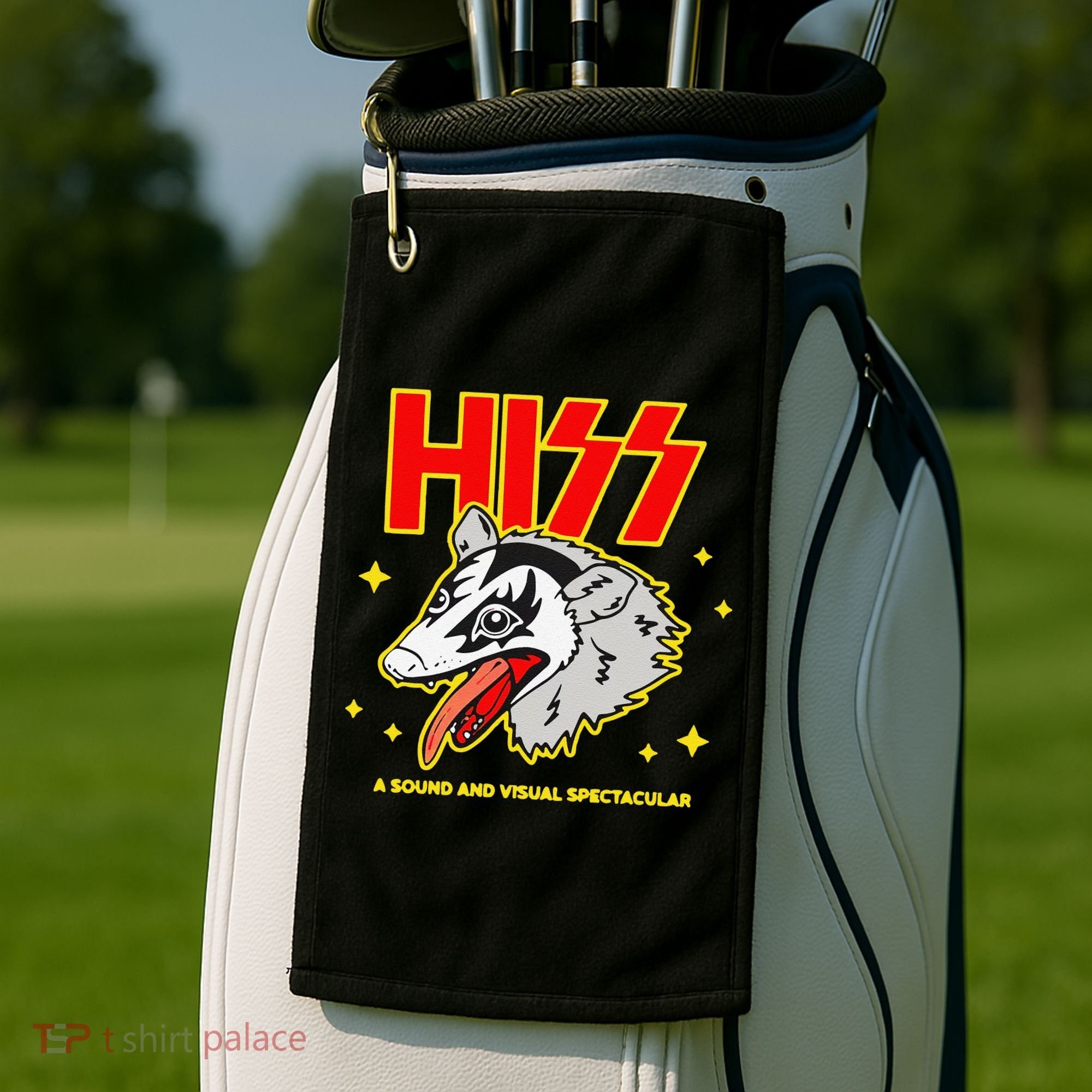 Funny Opossum Hiss A Sound And Visual Spectacular Gift Golf Towel