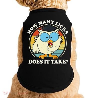 Funny Owl How Many Licks Does It Take Retro Vintage Doggie Tank