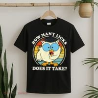 Funny Owl How Many Licks Does It Take Retro Vintage T-Shirt thumb 2