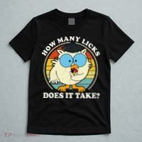 Funny Owl How Many Licks Does It Take Retro Vintage T-Shirt thumb 5