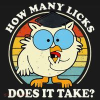 Funny Owl How Many Licks Does It Take Retro Vintage T-Shirt thumb 7