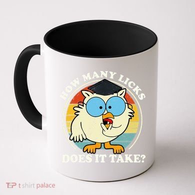 Funny Owl How Many Licks Does It Take Retro Vintage Coffee Mug