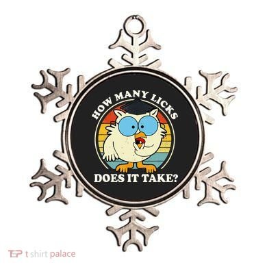 Funny Owl How Many Licks Does It Take Retro Vintage Ornament