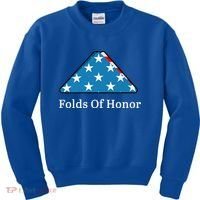Folds Of Honor Fallen Military First Responders Patriotic Gift Kids Sweatshirt thumb 0