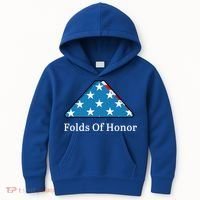 Folds Of Honor Fallen Military First Responders Patriotic Gift Kids Hoodie thumb 0