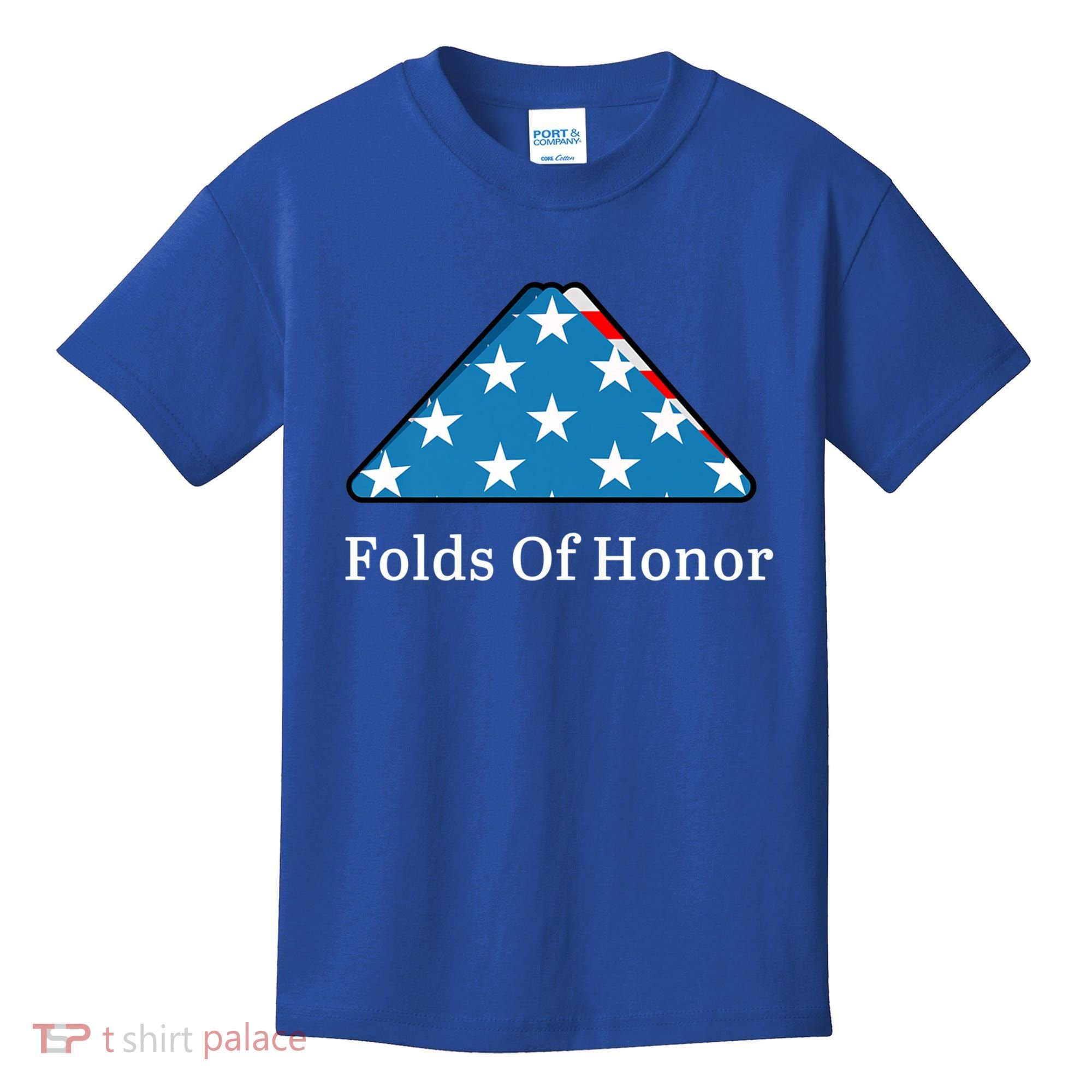 Folds Of Honor Fallen Military First Responders Patriotic Gift Kids T-Shirt