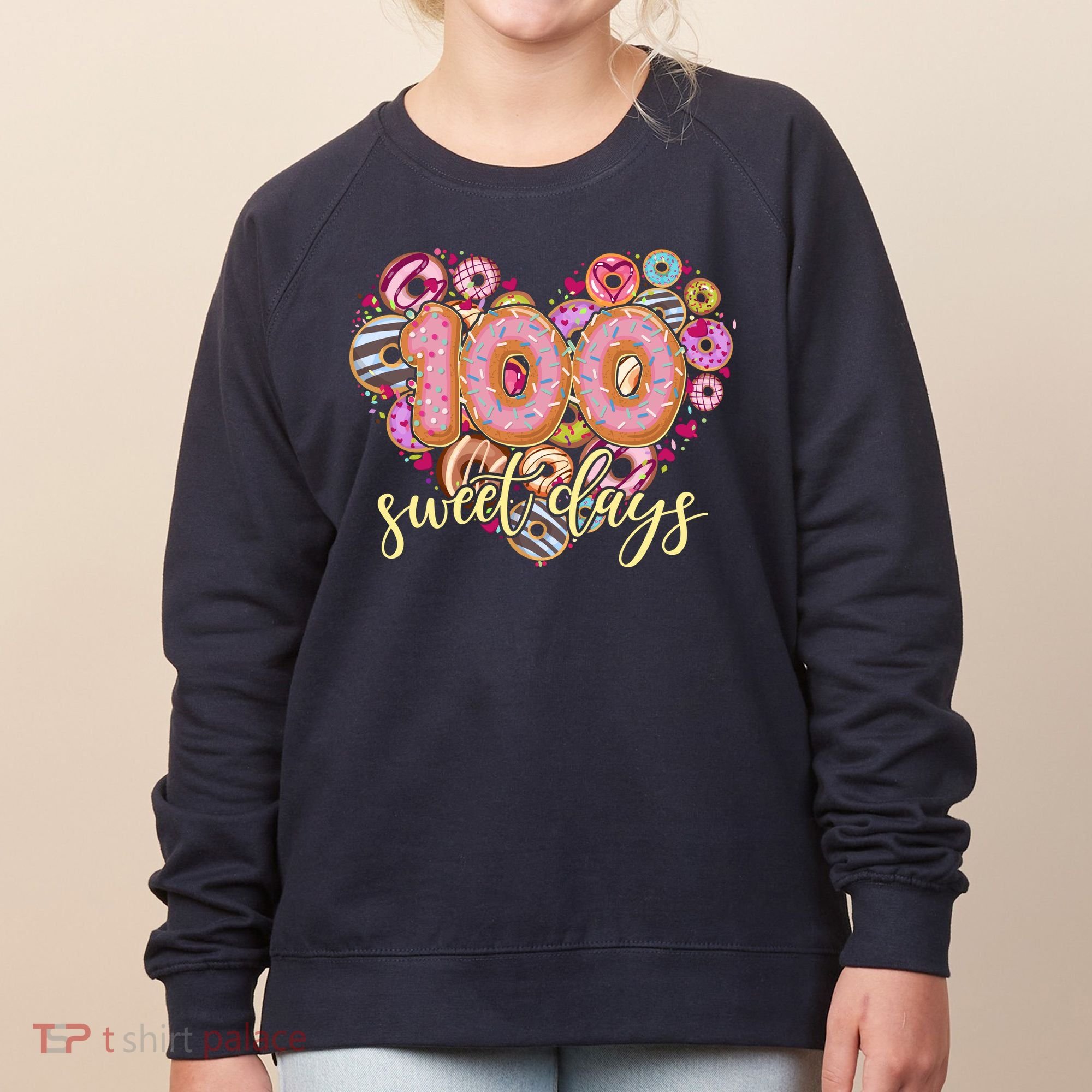 Funny One Hundred 100 Sweet Days Of School Donuts Women's Sweatshirt