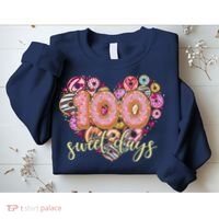 Funny One Hundred 100 Sweet Days Of School Donuts Sweatshirt thumb 2