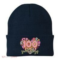 Funny One Hundred 100 Sweet Days Of School Donuts Beanie thumb 0