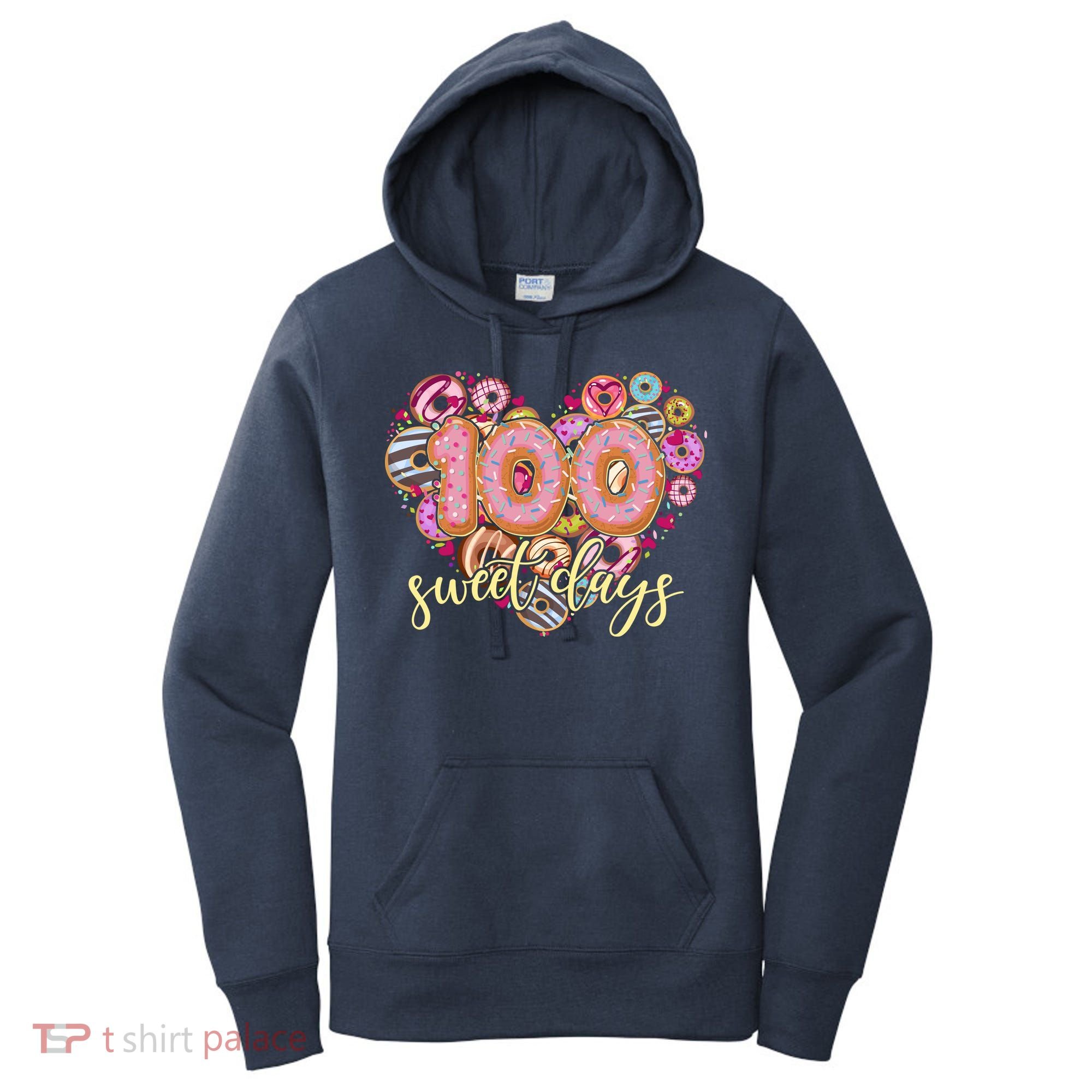 Funny One Hundred 100 Sweet Days Of School Donuts Women's Hoodie