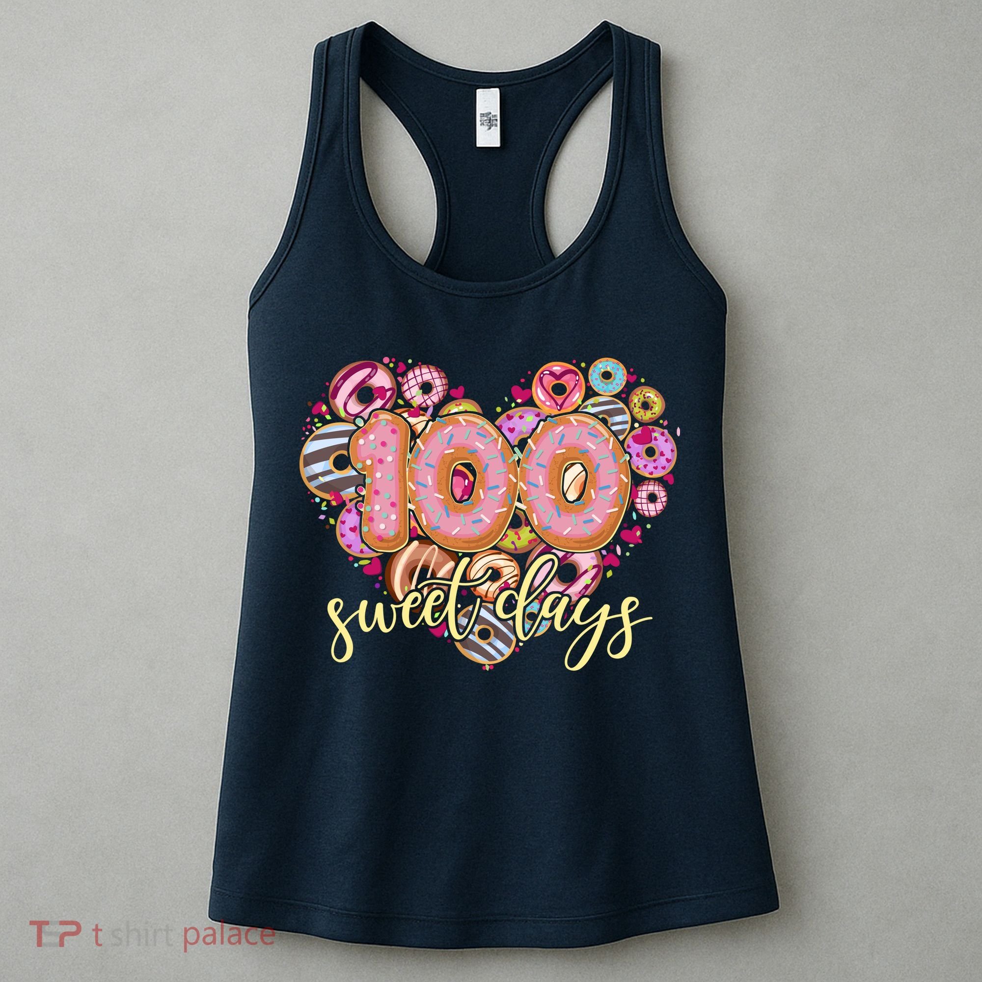 Funny One Hundred 100 Sweet Days Of School Donuts Women's Tank Top
