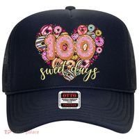 Funny One Hundred 100 Sweet Days Of School Donuts Hat thumb 0