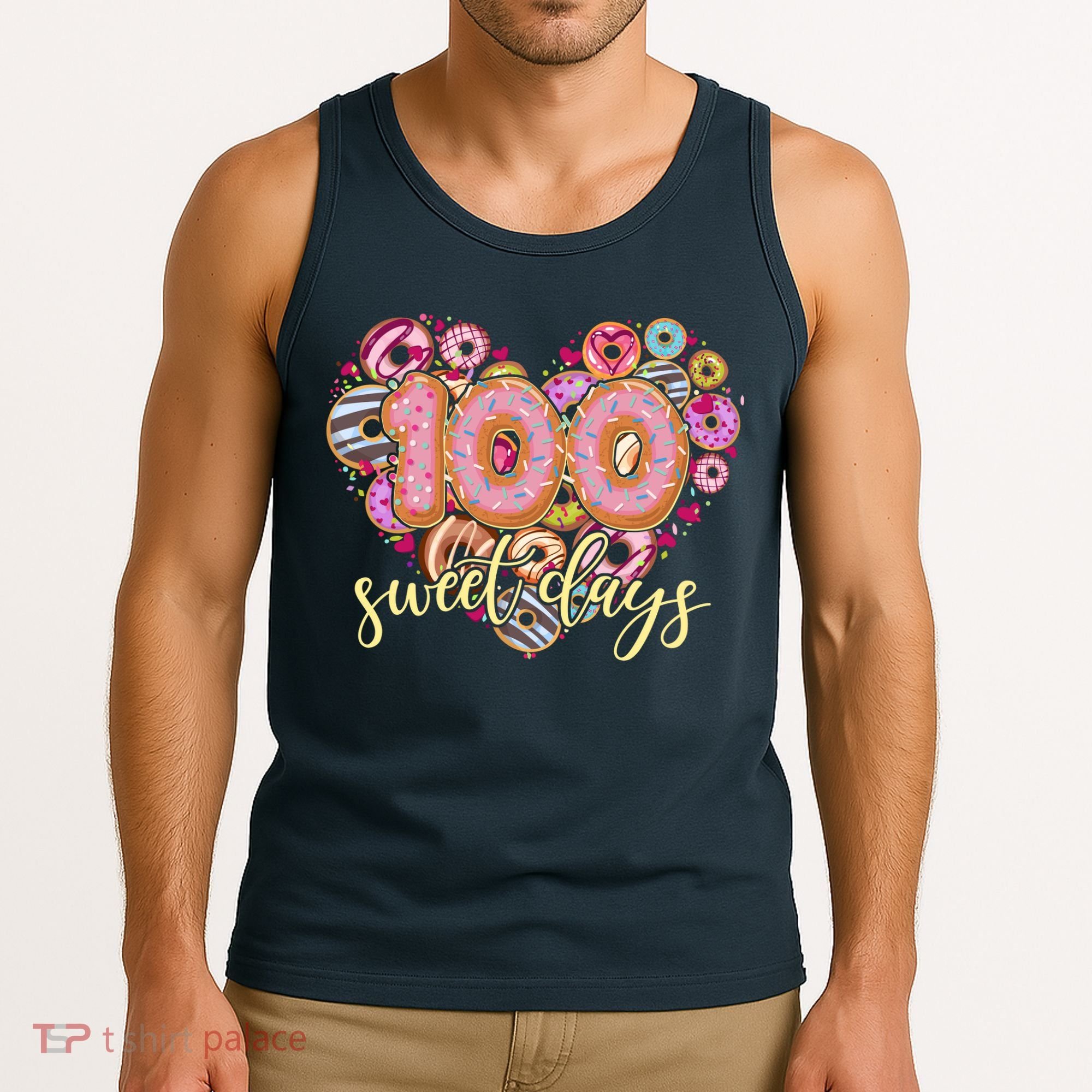 Funny One Hundred 100 Sweet Days Of School Donuts Tank Top
