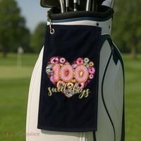 Funny One Hundred 100 Sweet Days Of School Donuts Golf Towel thumb 2