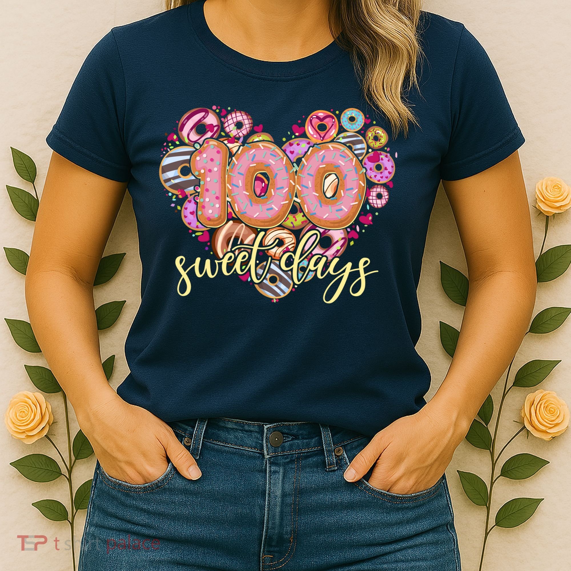 Funny One Hundred 100 Sweet Days Of School Donuts Women's T-Shirt
