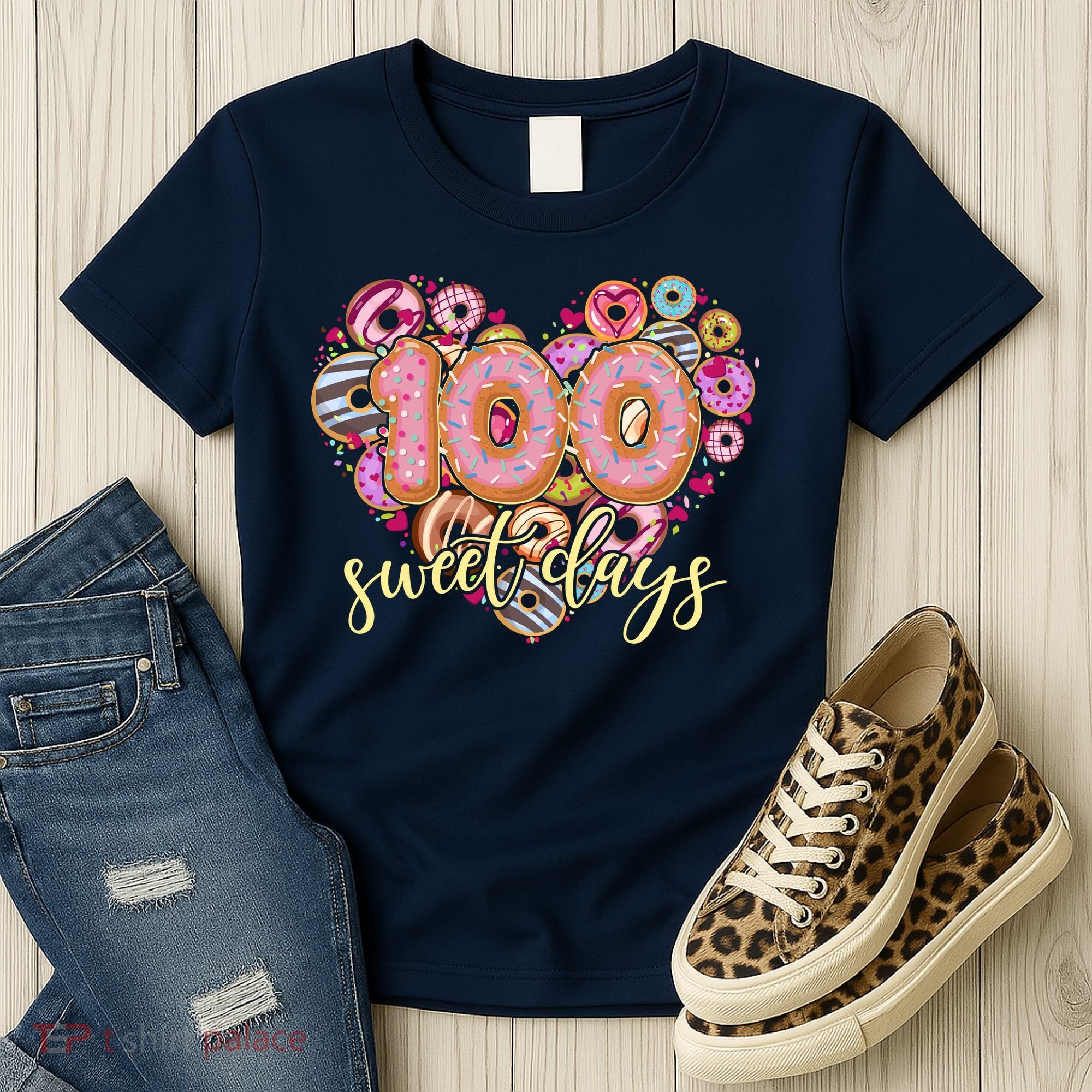 Funny One Hundred 100 Sweet Days Of School Donuts Women's T-Shirt
