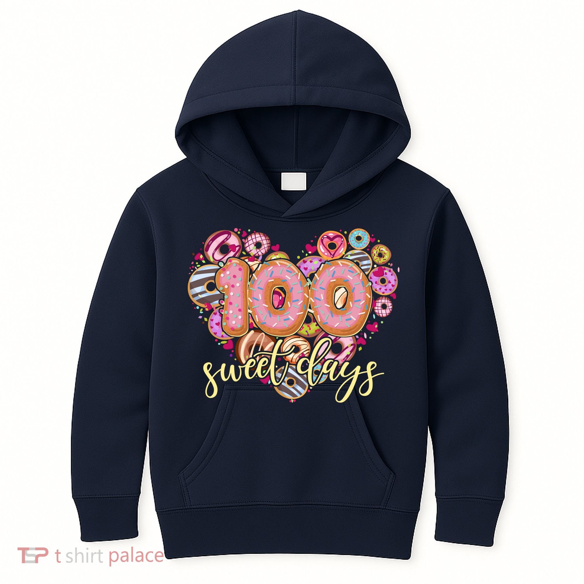 Funny One Hundred 100 Sweet Days Of School Donuts Kids Hoodie