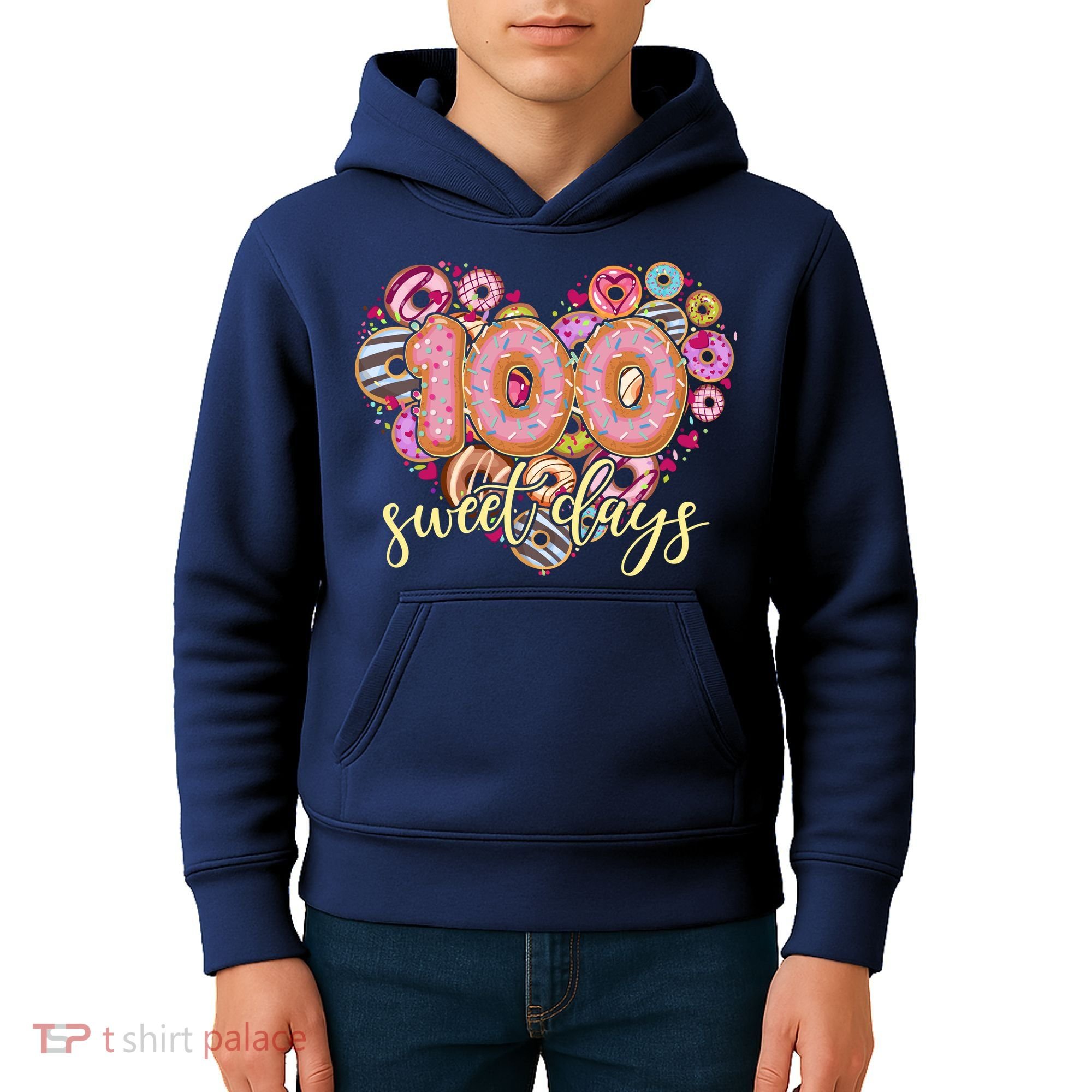 Funny One Hundred 100 Sweet Days Of School Donuts Kids Hoodie