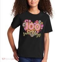 Funny One Hundred 100 Sweet Days Of School Donuts Kids T-Shirt thumb 2