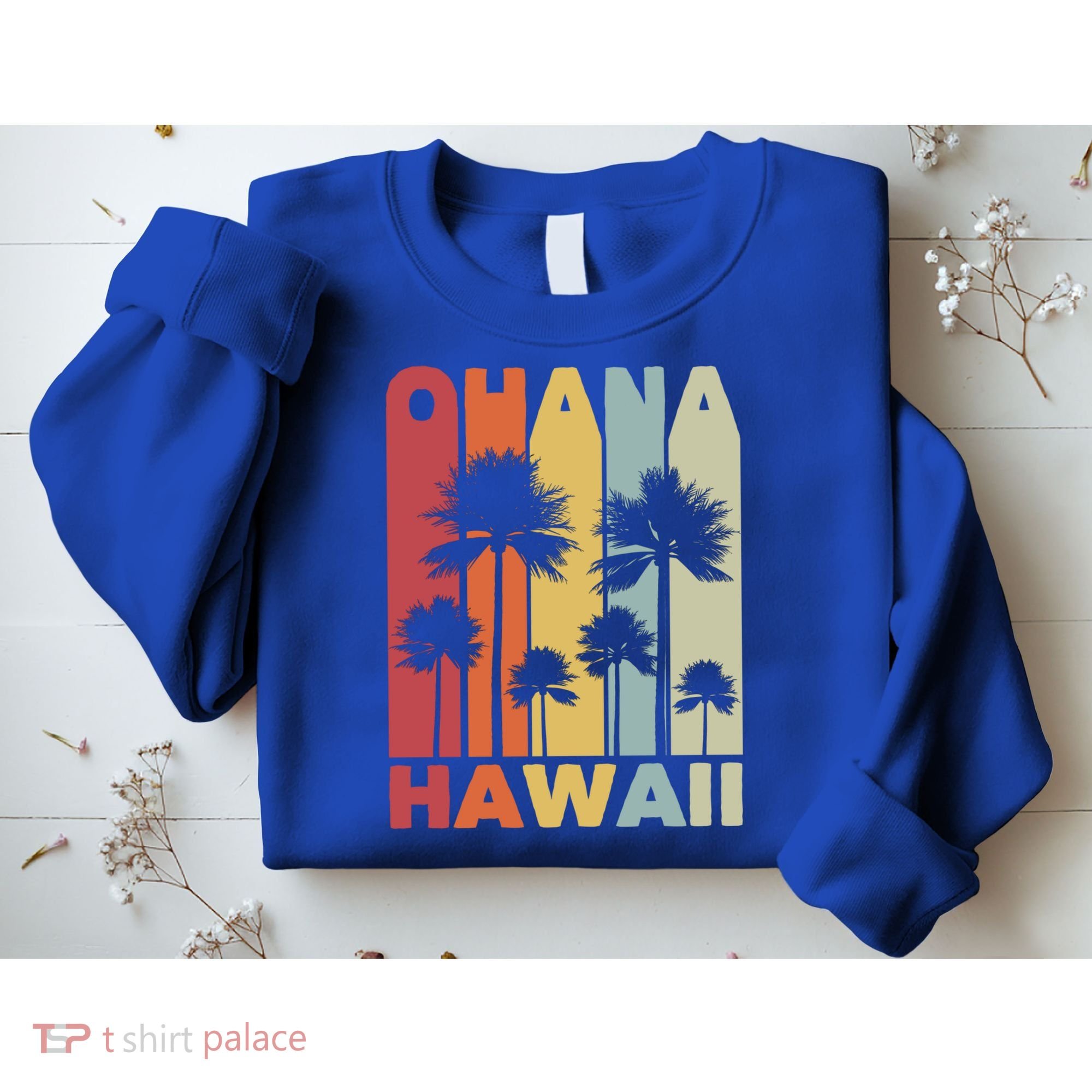Family Ohana Hawaiian Retro Hawaii Tropical Summer Vacation Gift Sweatshirt