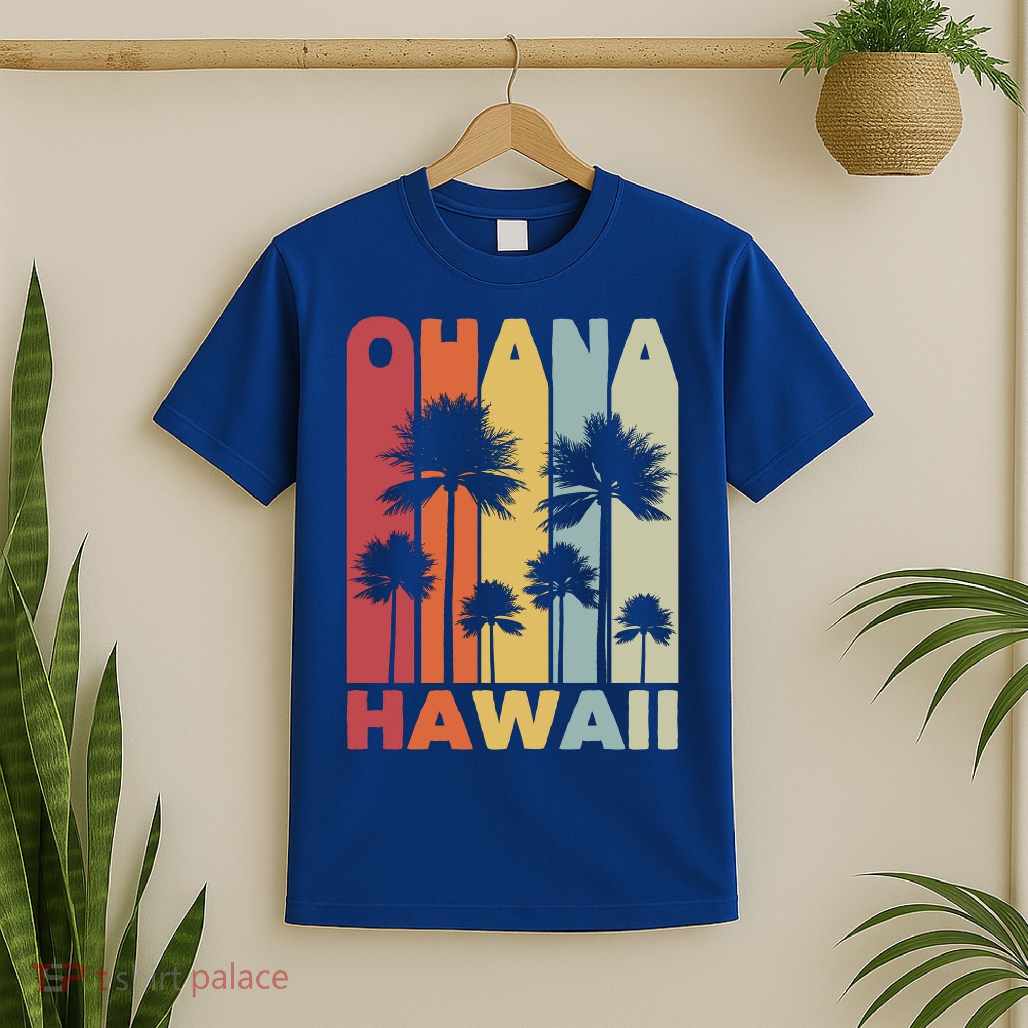 Family Ohana Hawaiian Retro Hawaii Tropical Summer Vacation Gift T-Shirt