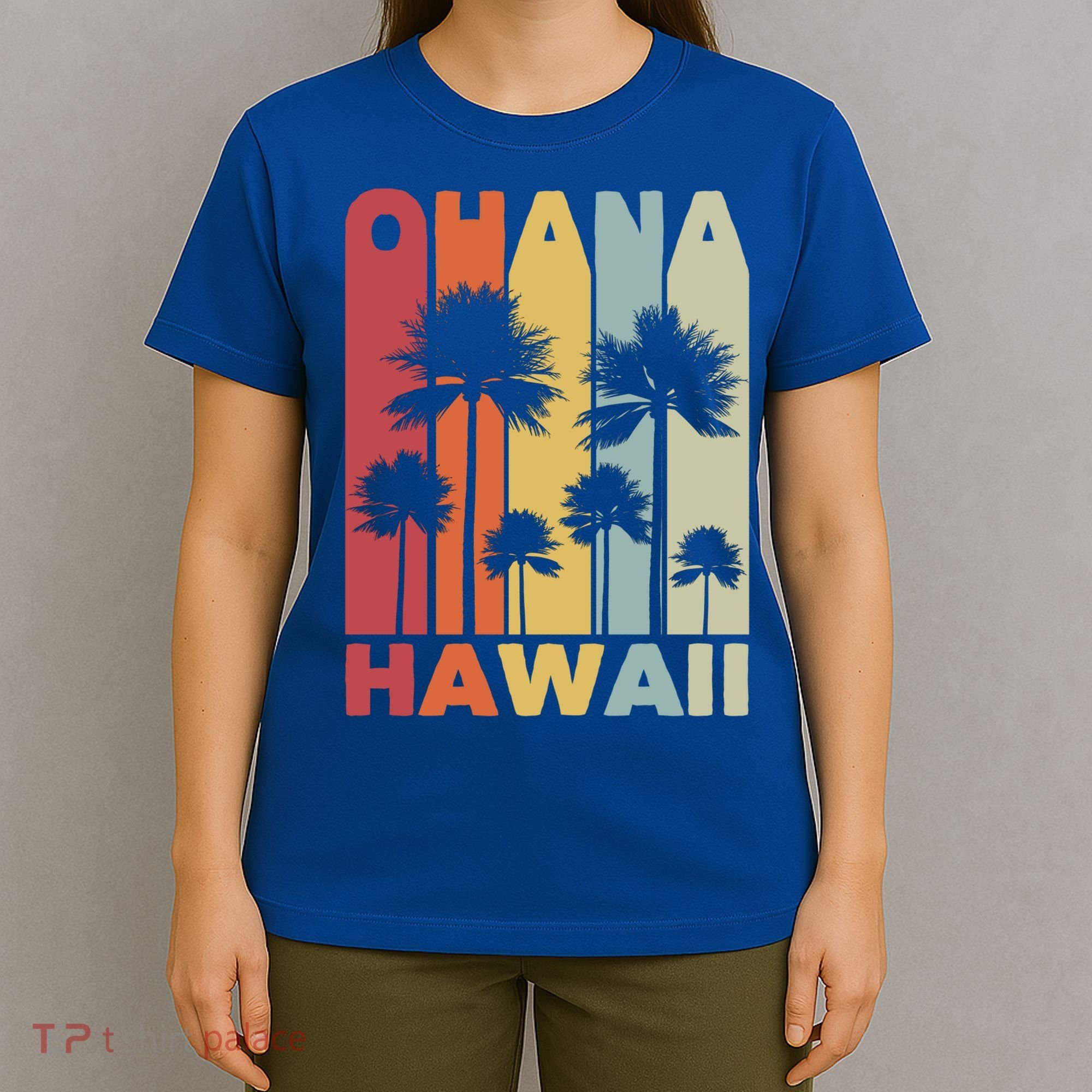 Family Ohana Hawaiian Retro Hawaii Tropical Summer Vacation Gift T-Shirt