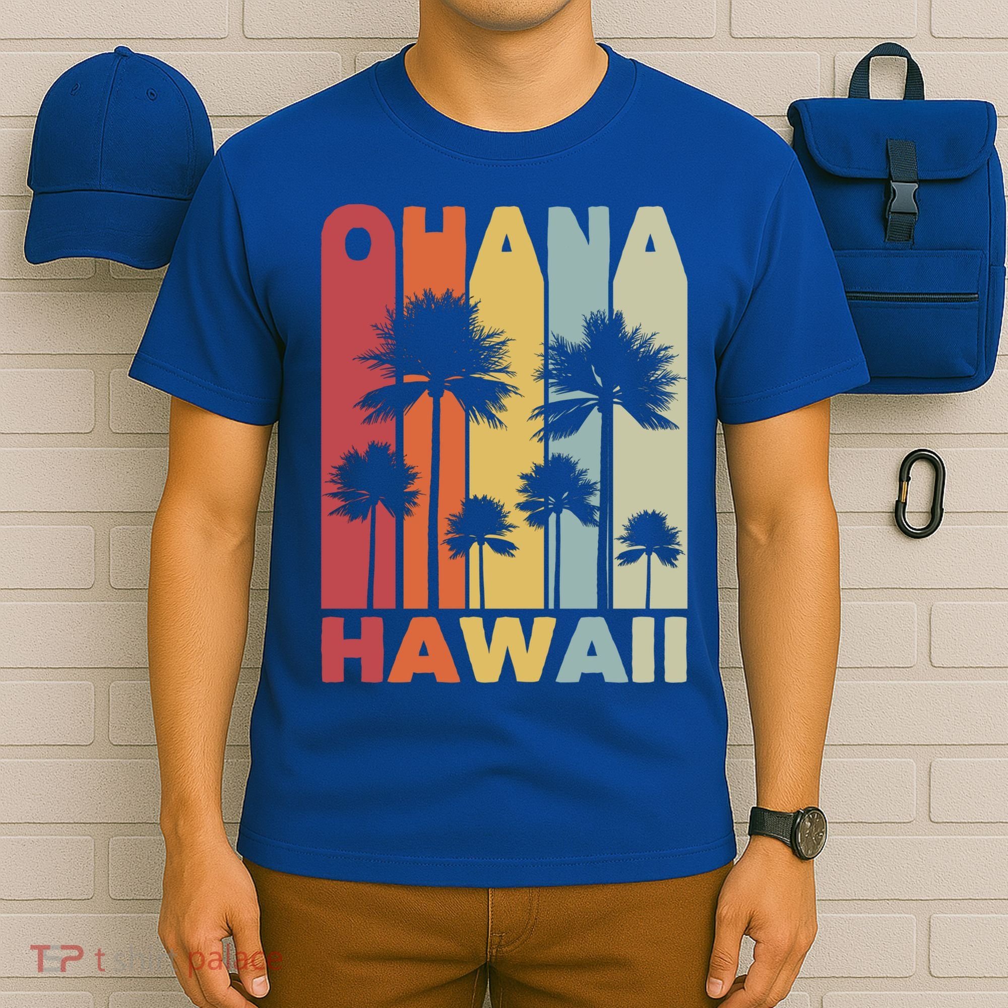 Family Ohana Hawaiian Retro Hawaii Tropical Summer Vacation Gift T-Shirt