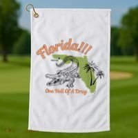 Florida One Hell Of A Drug Funny Summer Beach Golf Towel thumb 1