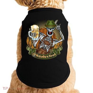 Funny Oktoberfest Halloween Skeleton Doggie Tank
