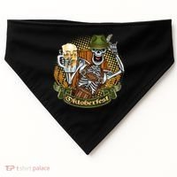 Funny Oktoberfest Halloween Skeleton USA-Made Doggie Bandana thumb 0