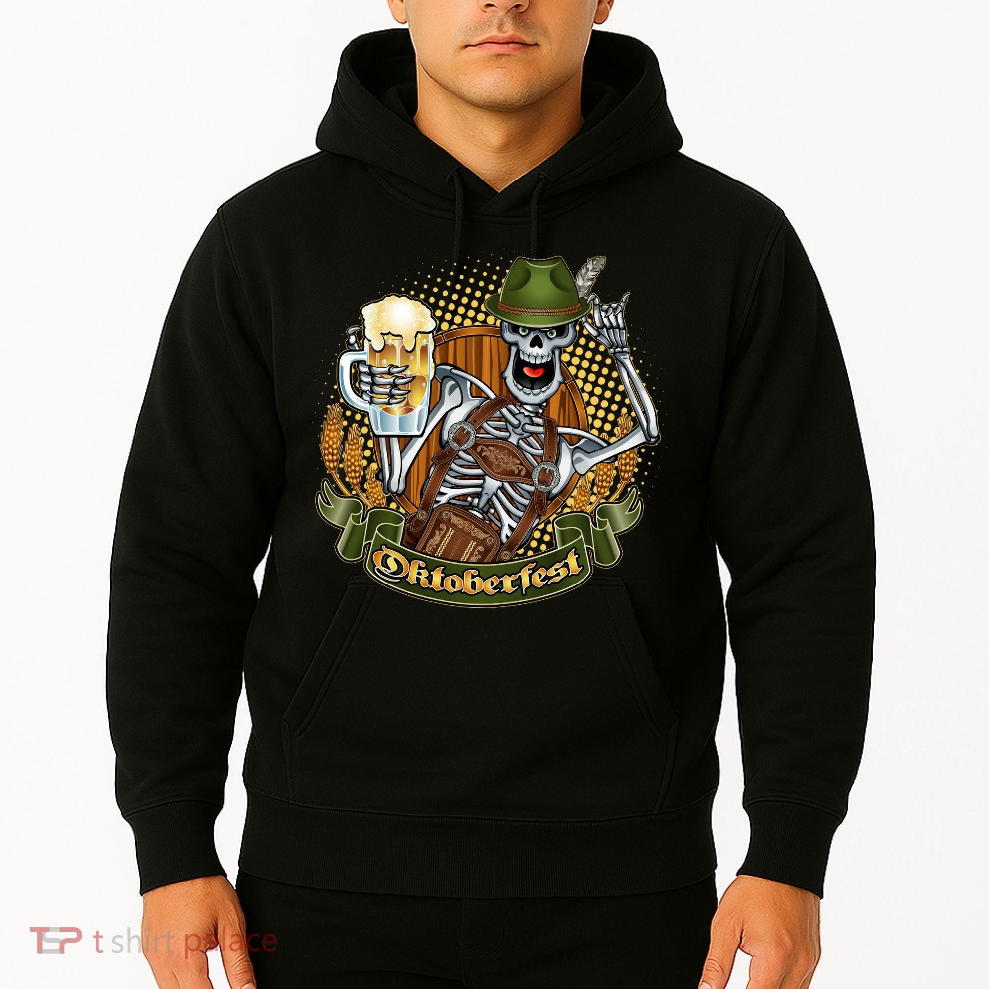 Funny Oktoberfest Halloween Skeleton Hoodie