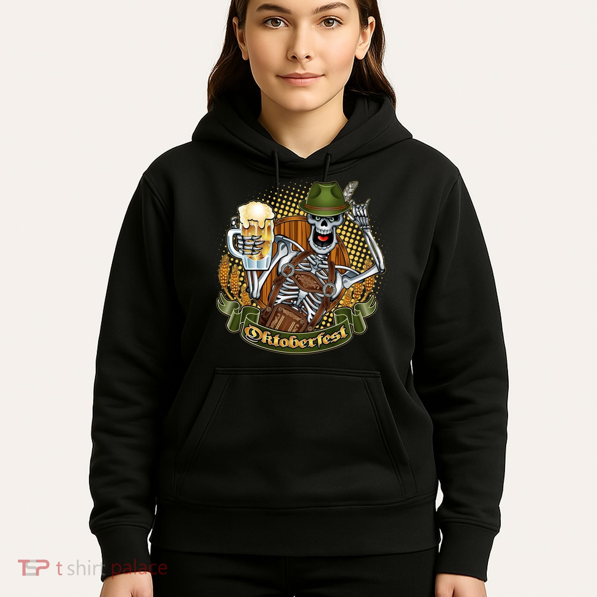 Funny Oktoberfest Halloween Skeleton Hoodie