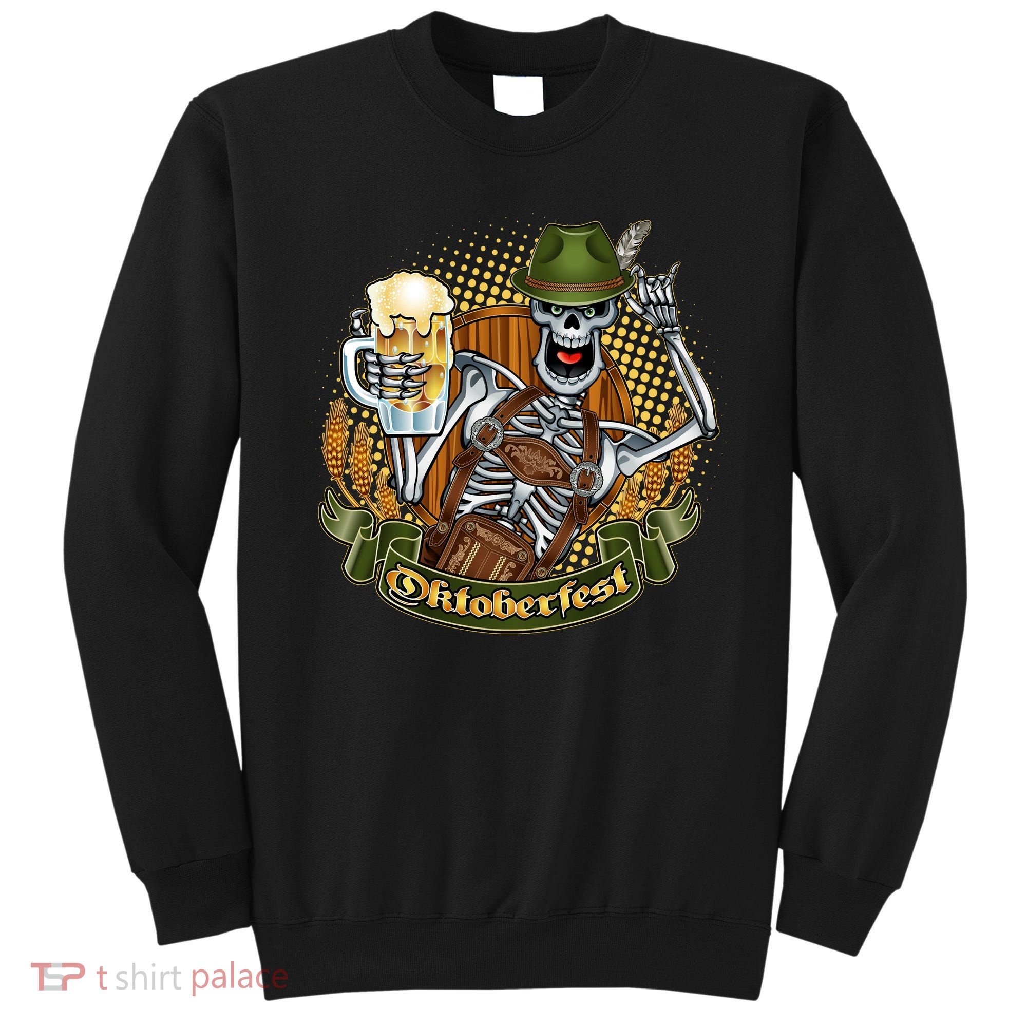 Funny Oktoberfest Halloween Skeleton Sweatshirt