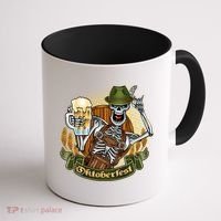 Funny Oktoberfest Halloween Skeleton Coffee Mug thumb 1